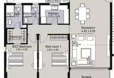 undefined undefined - 2 rooms - floor 1