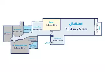 عقارات للبيع - 3 غرف - بالدور 2
