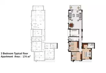 Apartments For sale - 3 rooms - floor 1
