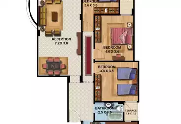 Apartments For sale - 3 rooms - floor 4