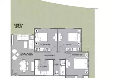 Apartment with Garden For sale - 3 rooms - floor 0
