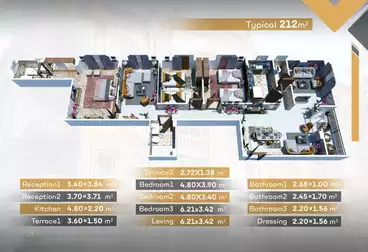 undefined undefined - 3 rooms - floor 2