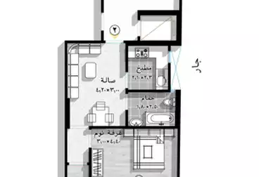 undefined undefined - 2 غرف - بالدور 2