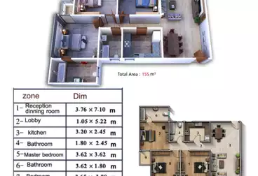 Apartments For sale - 3 rooms - floor 3
