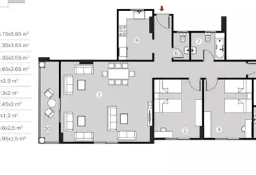 undefined undefined - 3 rooms - floor 2