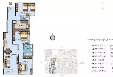 شقق للبيع - 3 غرف - بالدور 4