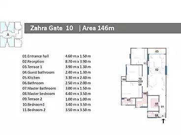 Apartments For sale - 3 rooms - floor 8