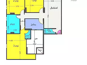 شقق للبيع في شارع الخمسين، حي الواحة، 210 متر