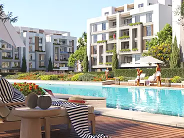 Serviced Apartments For sale in Aljar British District Compound, Compounds in Elshorouk City, 115 sqm