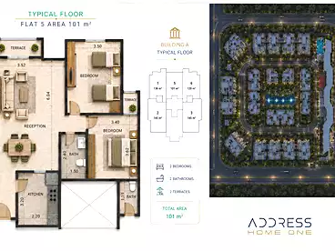 Properties For sale in Address Home Compound - Arkan, Compounds in Hadayek October, 101 sqm