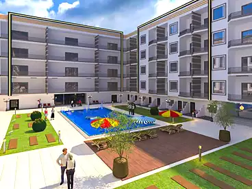 Apartments For sale in Grand Rock Resort - Al Hares, Hurghada Resorts, 50 sqm