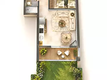Apartment with Garden For sale in One 7 Resort - Kronberg, Hurghada City, 110 sqm