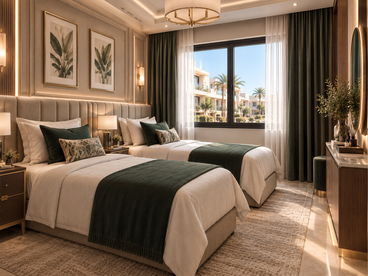 شقة بحديقة 110 M² Extra super lux in Magawish Resort